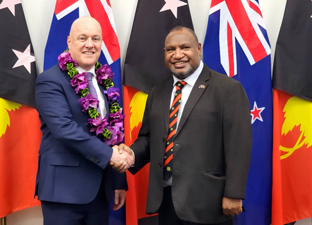 NZ Prime Minister Luxon stops over in PNG for bilateral meeting with PM Marape on his way to Japan