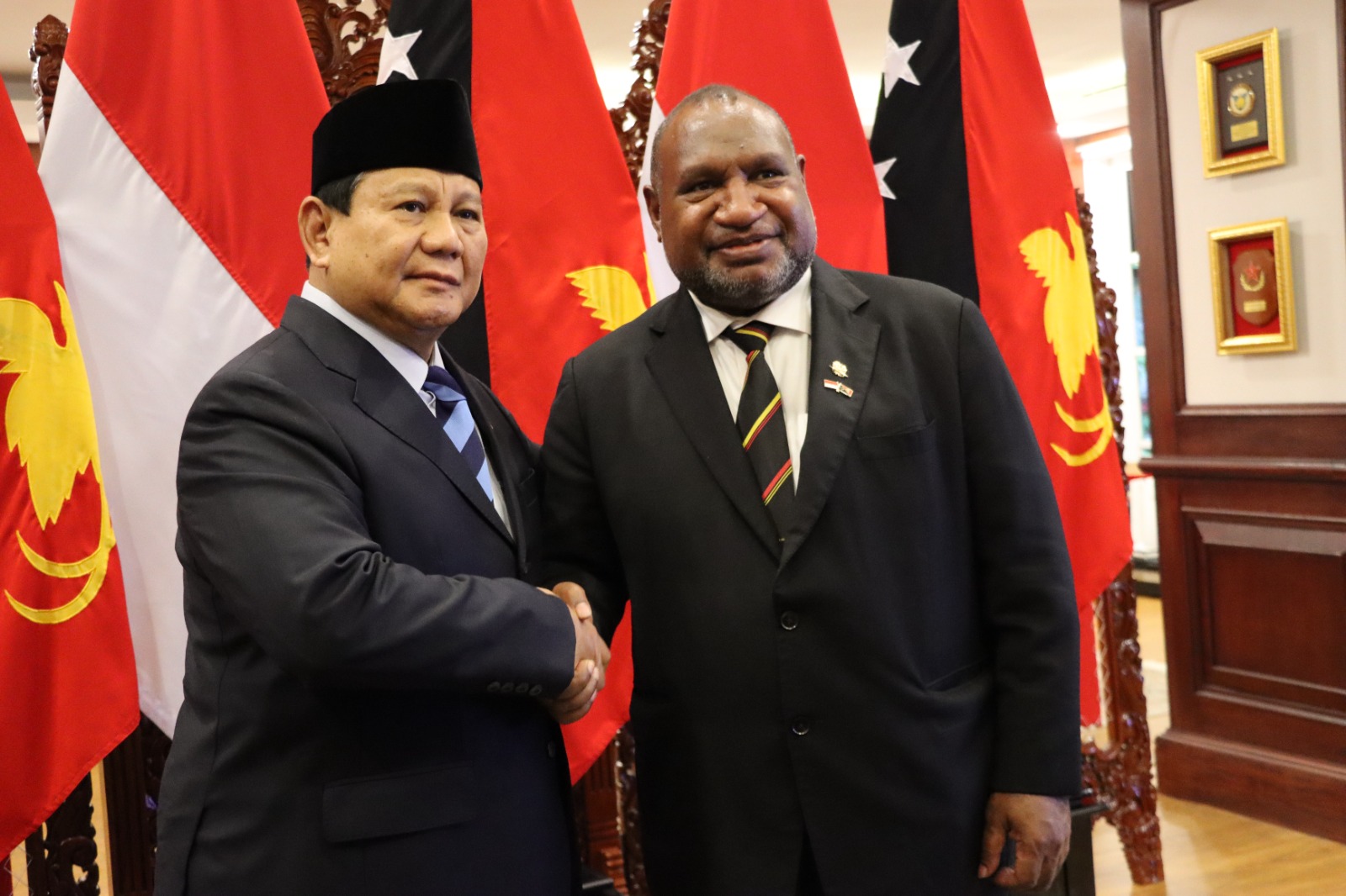 Prime Minister James Marape Meets Indonesian President Elect Prabowo Subianto