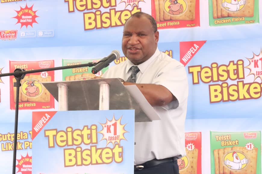 PM MARAPE COMMENDS PARADISE FOODS FOR NEW BISCUIT PRODUCT